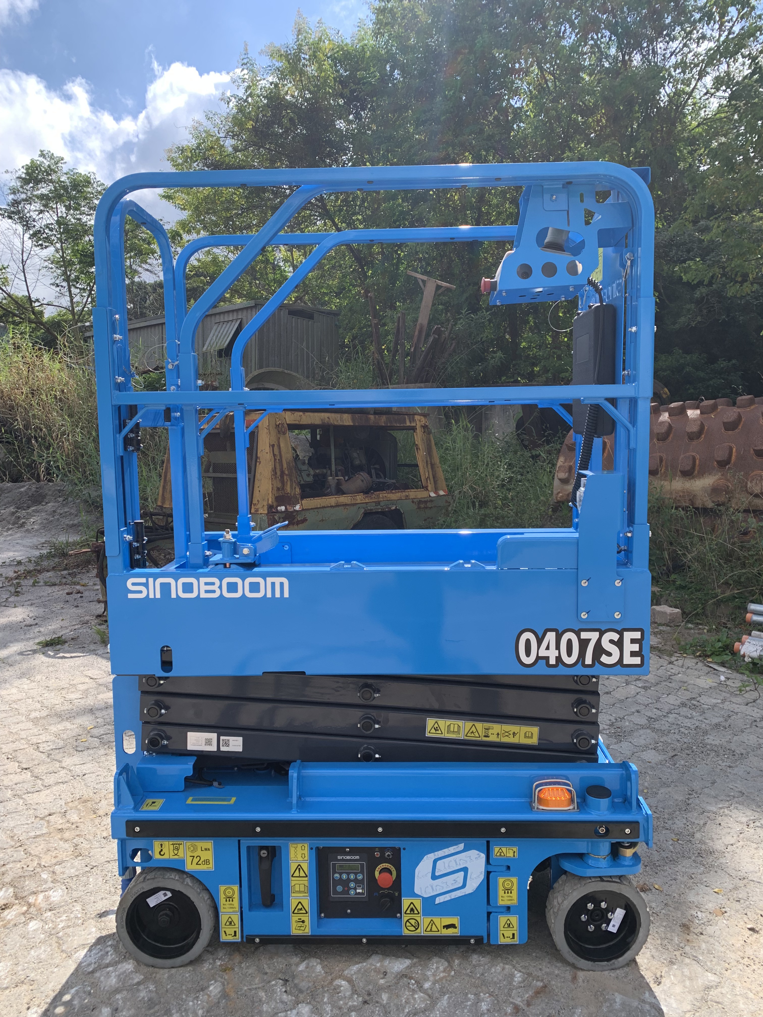 Sinoboom GTJZ0407SE perfil lateral — tesoura compacta 6,5m